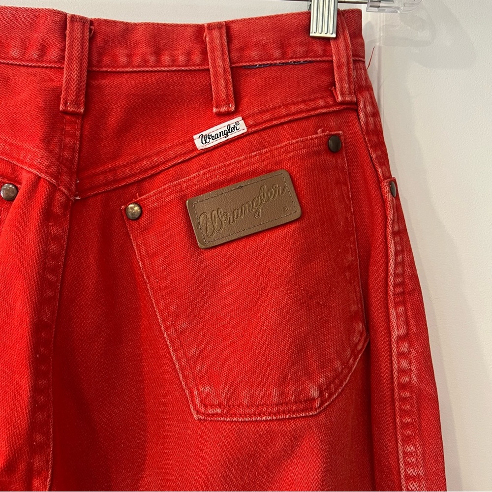 VINTAGE WRANGLER red denim high waist jeans - Picture 4 of 6